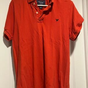 American Eagle Outfitters Vibrant Orange Polo Shirt